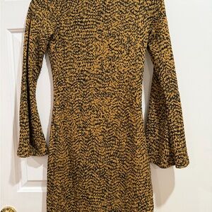 H&M Black and Tan Long Sleeve Dress